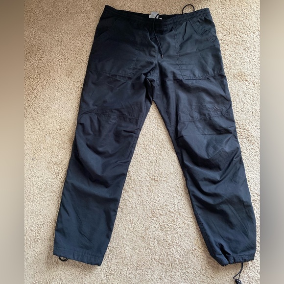 ADIDAS BLACK VINTAGE JOGGERS TRACK PANTS WITH DRAWSTRINGS & POCKETS - Picture 6 of 14